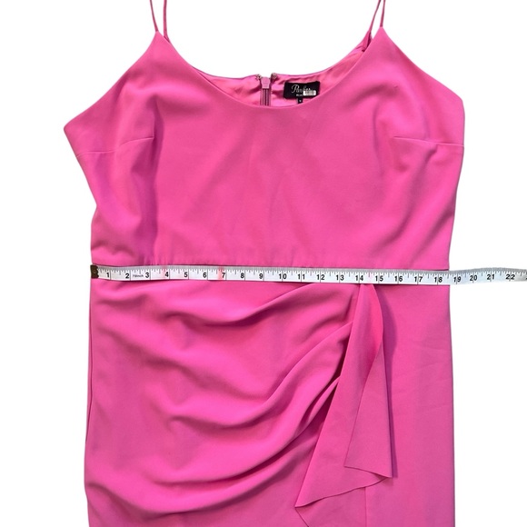 Parker Black Myrtle Pink Draped Bodycon Mini Dress Size 18 - Picture 7 of 14